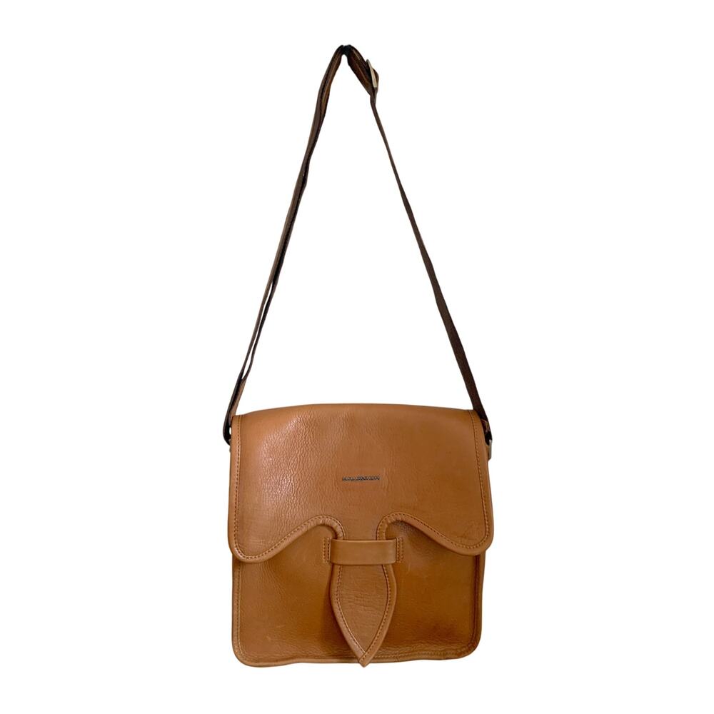 Milenium Tan Leather Crossbody Messenger‎ Bag Made in Colombia Handcrafted